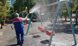 Parklar Çocuklar İçin Dezenfekte Edildi