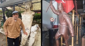 Tamir için getirilen Atatürk heykelini çaldılar