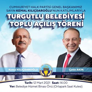 CHP Genel Başkanı Kemal Kılıçdaroğlu Turgutlu’ya Geliyor