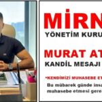 Mirnas Yönetim Kurulu Üyesi Murat Atlıhan, Kandil Mesajı Yayınladı
