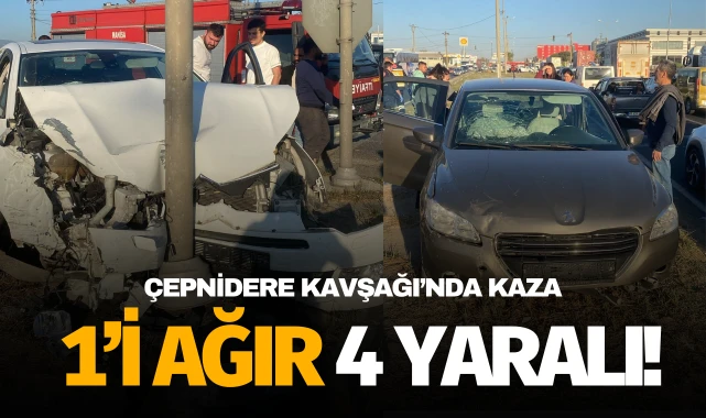 Çepnidere Kavşağı’nda kaza: 1’i ağır 4 yaralı!